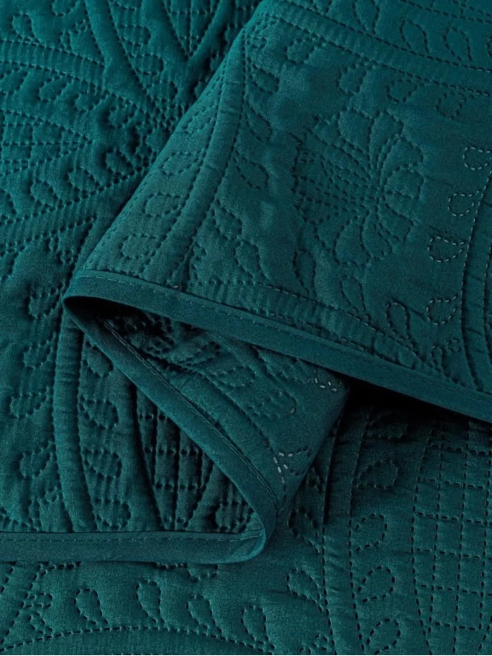 Teal Quilted Queen 3 piece Bedspread Set